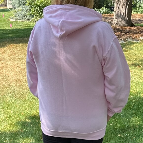 New Gildan Heavy Blend Pink Hooded Sweatshirt with Kangaroo Pockets - Picture 7 of 8